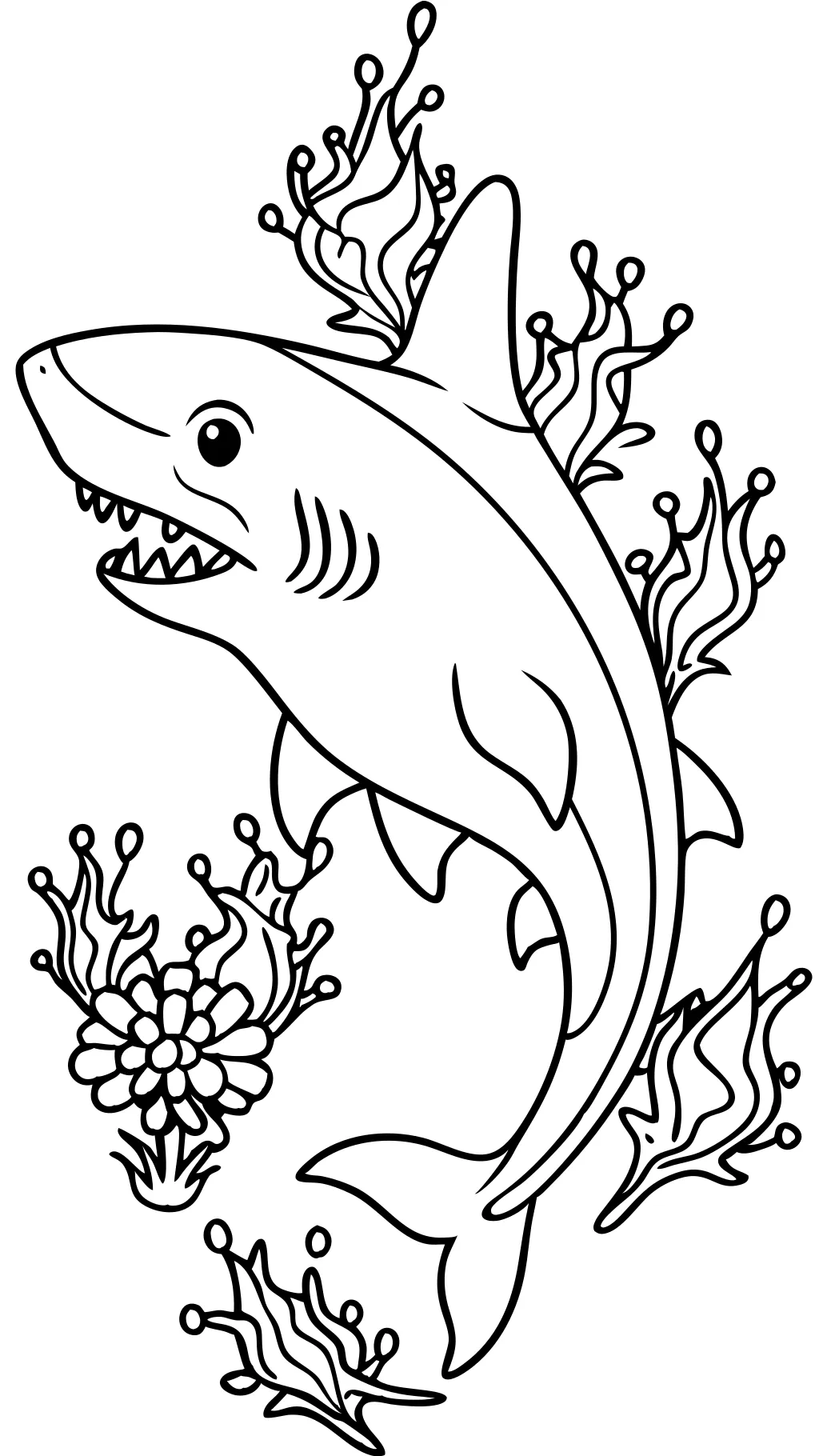 coloring pages of a great white shark